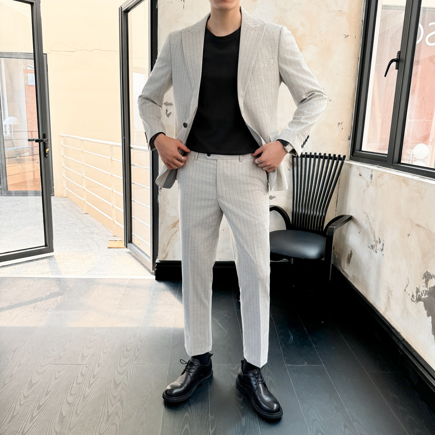 礼服套装晚宴套装男士修身单扣装套装两色选择LJT1905/P240,男装休闲套装,电商A428