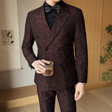 男士婚宴礼服双排扣经典绅士礼服修身西服套装XZ142/P310，男装西服，电商A428