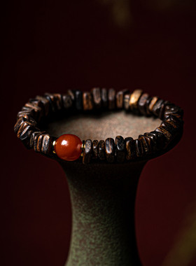 越南沉香手串单圈7mm女款DIY搭配南红玛瑙珠手链随形佛珠念珠简约