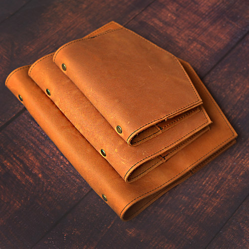 复古头层牛皮a5手账本可定制头层