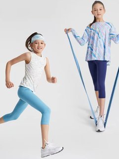 夏季儿童瑜伽裤女童七分九分速干裤任选户外跑步运动健身紧身长裤