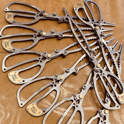 148g复古焚火钳户外轻量化露营垃圾防滑夹柴火炉篝火烧烤木炭防烫