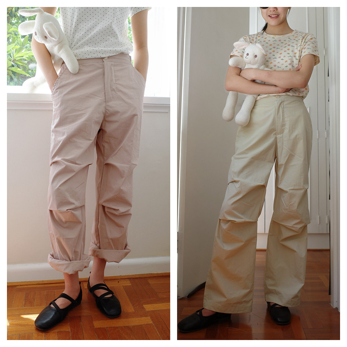 WAAH设计春夏女中大童小个子速干户外直筒休闲运动工装伞兵长裤