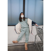 WAAH冬新品 韩系软糯套装 女中大童素版 显瘦纯色加绒加厚卫衣裤