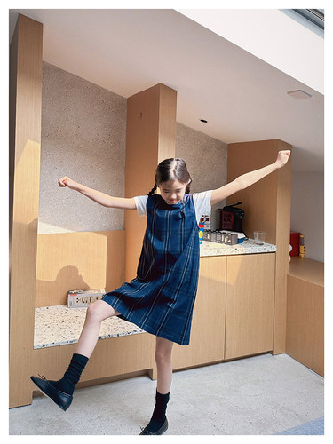 WAAH女背心裙英伦春夏格子马甲裙