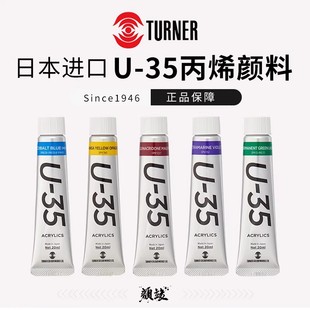 透纳U-35丙烯颜料bjd不掉色防水墙绘木材美术生专用防晒diy肌理画