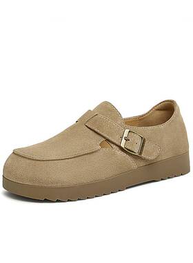 TATA他她复古休闲勃肯鞋女鞋真皮一脚蹬单鞋2025春季新款W9D04AM5