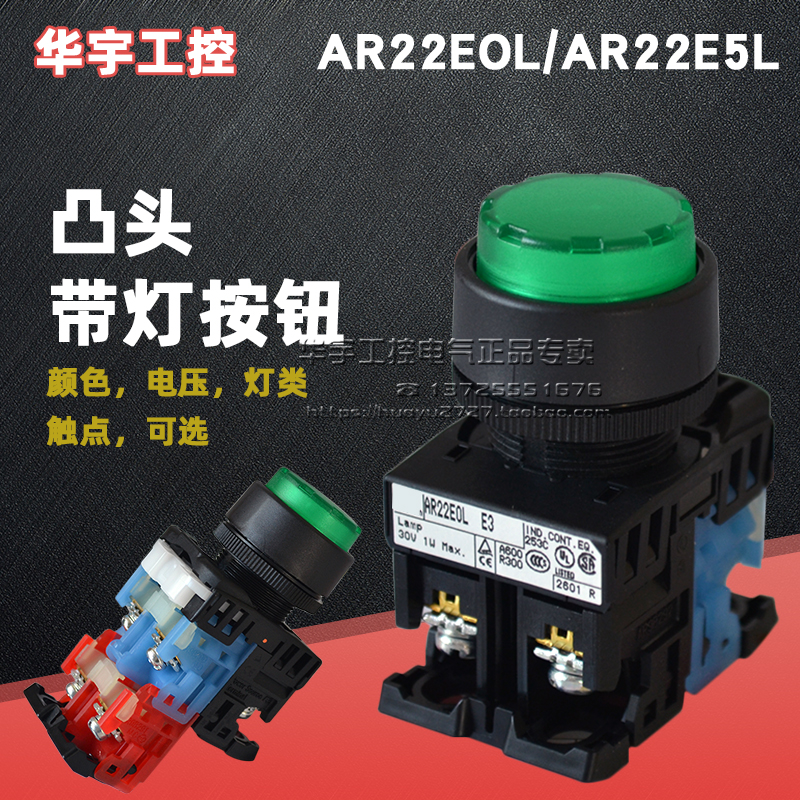 正品富士凸头带灯按钮AR22EOL/AR22E5L/AR22E0L-10E3G R Y E4 1-封面