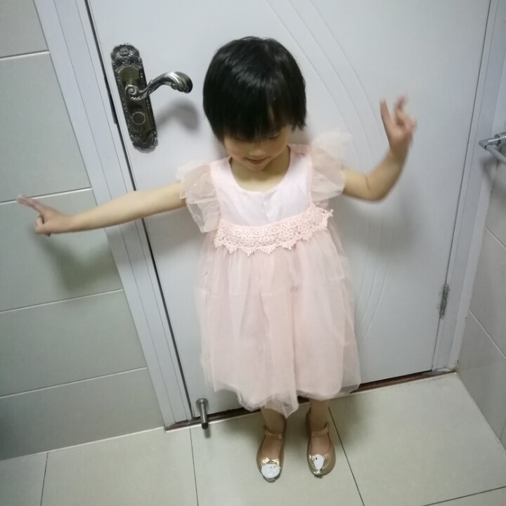 【贝乐鼠】外贸童装女童公主纱裙儿童飞袖蓬蓬连衣裙衫原单新品特