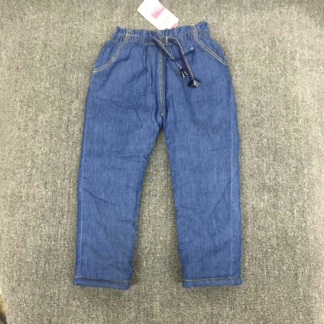 外贸童装儿童加棉牛仔裤女童冬季加厚棉裤长裤纯棉软加绒牛仔原单