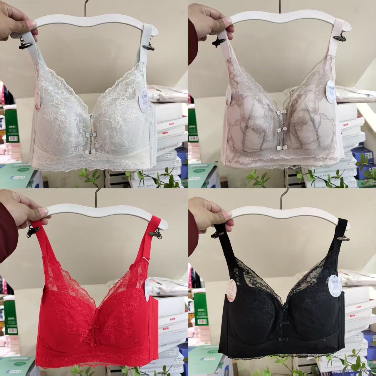 超薄无钢圈内衣大胸显小聚拢文胸