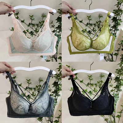 蕾丝无钢圈文胸中厚B杯内衣