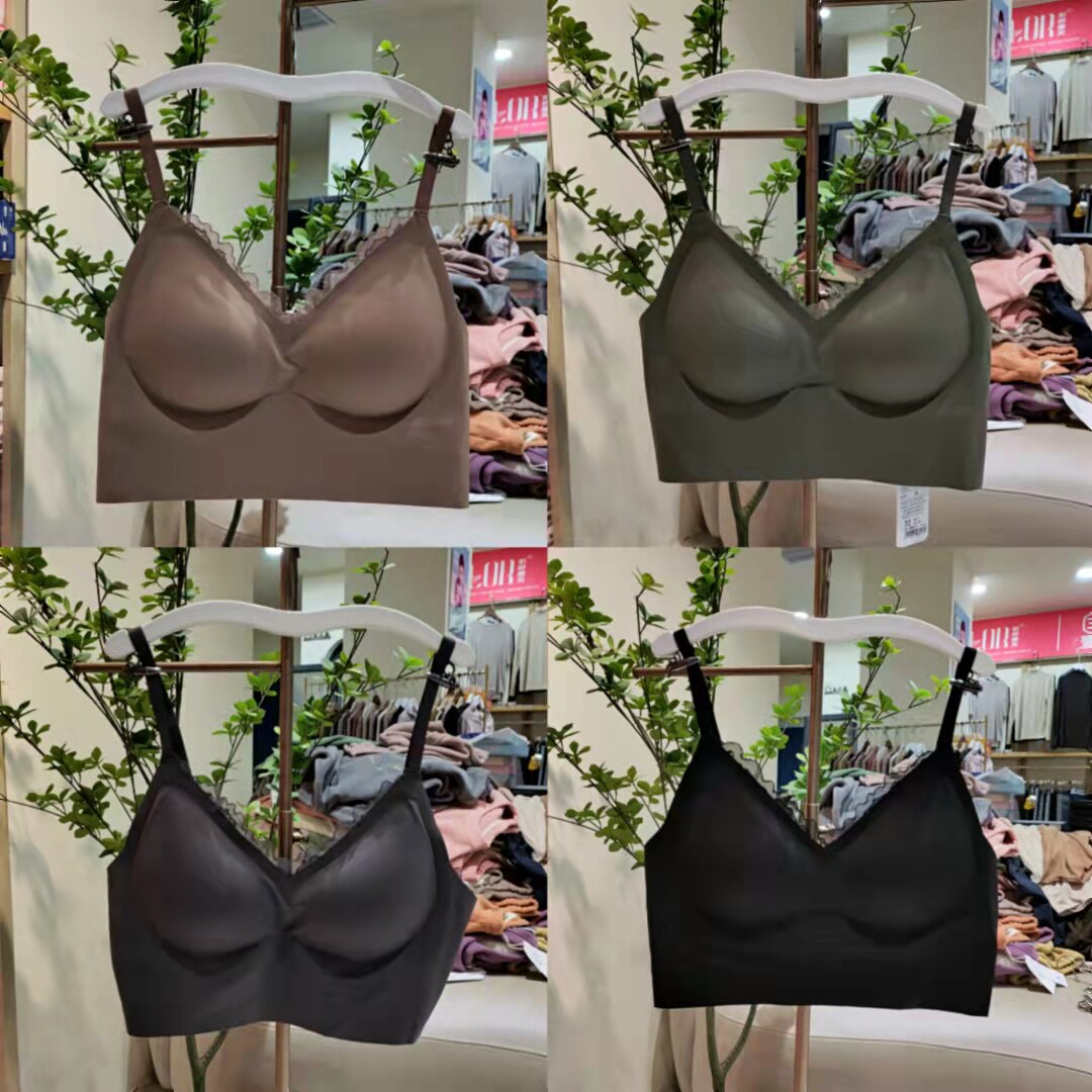 软支撑果冻条内衣女蕾丝边无痕舒适背心弹力聚拢文胸欧脉8017抹胸