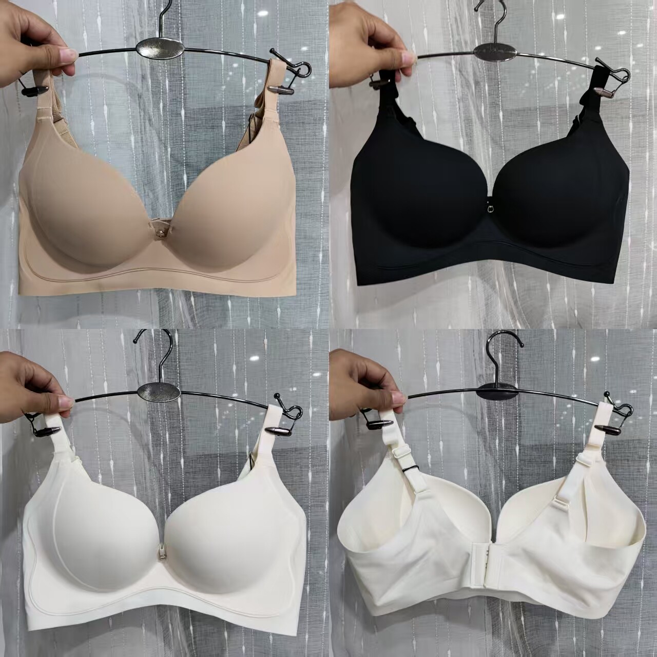 上薄下厚聚拢无钢圈收副乳文胸