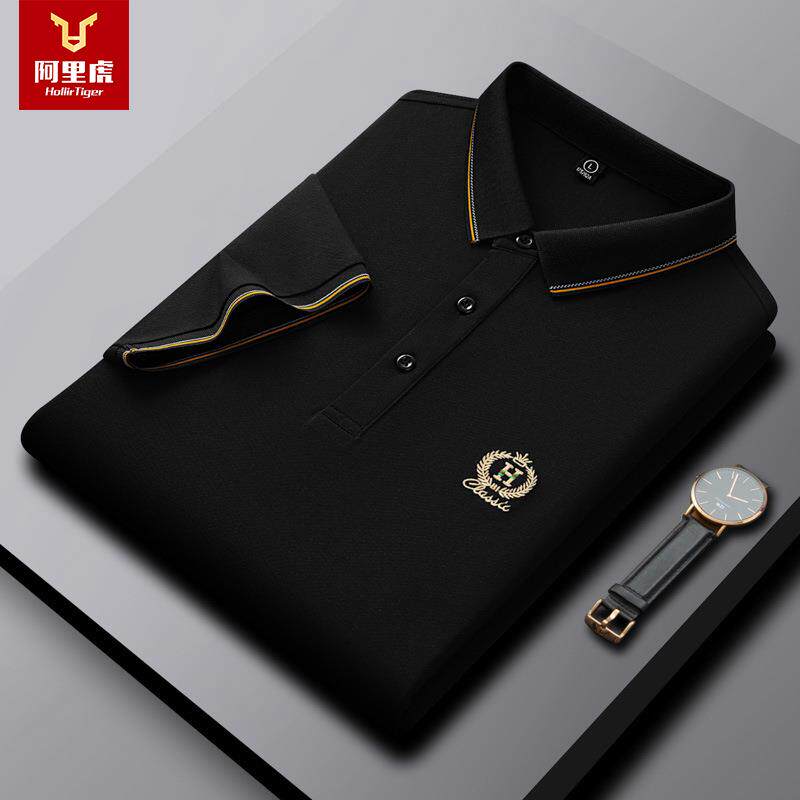 保罗正品夏季新款男士刺绣高级感免烫翻领轻商务休闲POLO衫上衣体