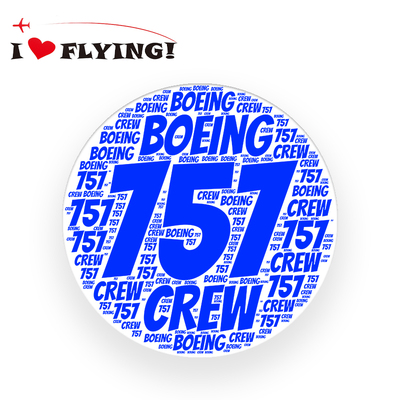 我爱飞行|波音Boeing757航空crew机组旅行登机拉杆箱贴纸
