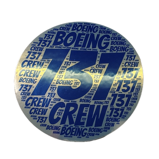 我爱飞行 波音boeing737登机机组旅行箱卡通飞机金属防水圆贴纸