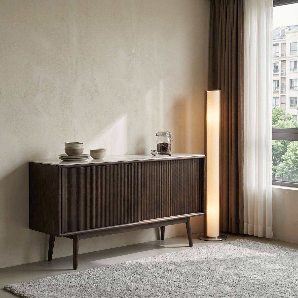 STUDIO FH/PARIS实木餐边柜/实木 岩板/单门 收纳/时尚复古