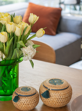 收纳盒收纳盒三匣藤编