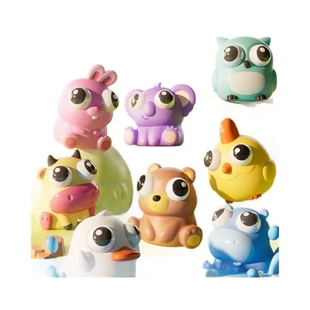 定制爆款创意爆眼捏捏乐动物解压挤压瞪眼小公仔发泄玩具塑胶不限