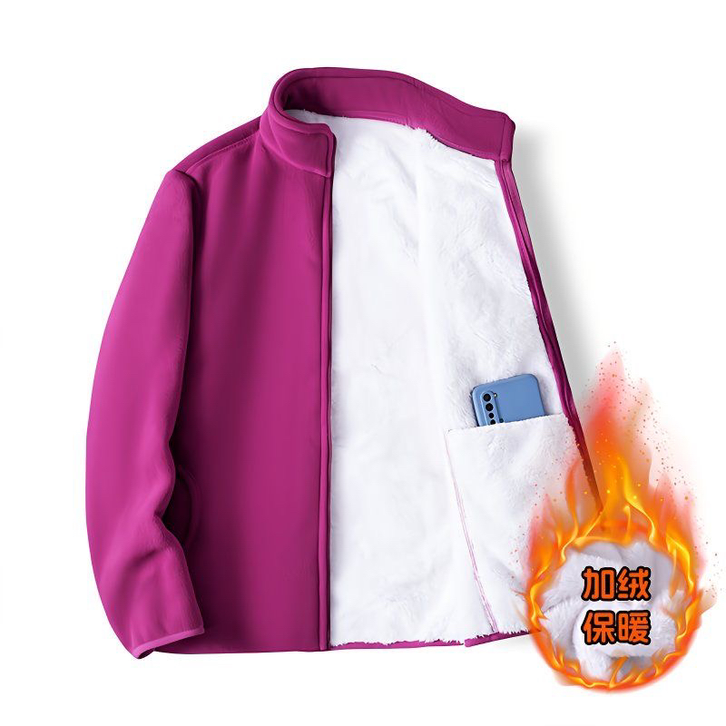高品质摇粒绒抓绒衣外套秋冬季加绒加厚保暖上衣宽松妈妈装内胆女