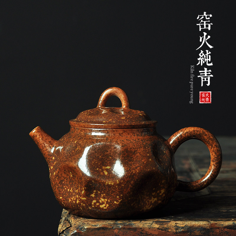 青瓷品茶壶泡茶壶复古陶瓷手捏壶