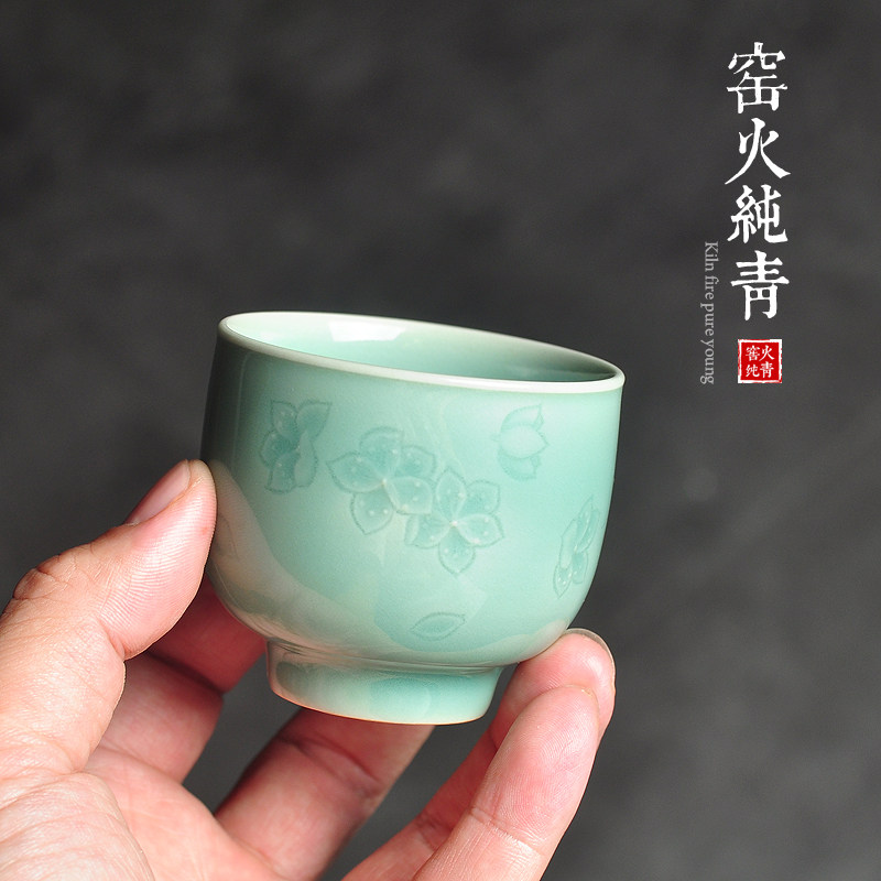 陶瓷高档品茗杯手工樱花主人杯