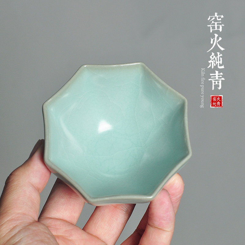 官窑八方主人杯冰裂纹哥窑品茗杯图片