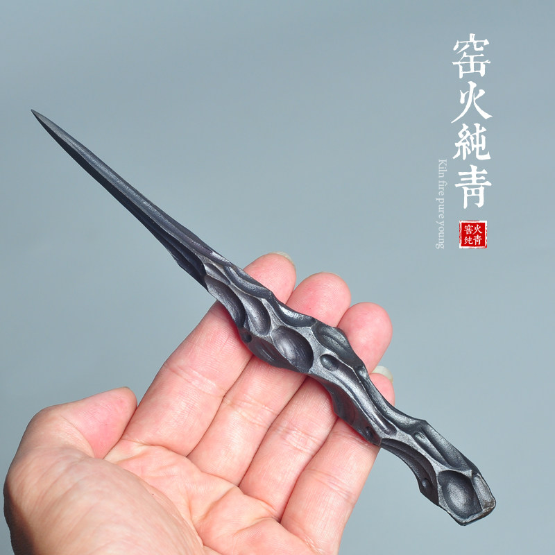 手工撬茶针茶锥黑茶饼普洱茶具配件茶刀玄石起茶工具非大马士革钢