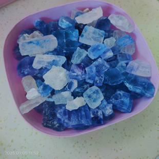 天然一级水晶波斯蓝盐。波斯蓝盐兰盐