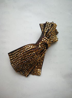 促销价weiny缎面镶施华洛钻蝴蝶结顶夹发夹/马尾夹 产品保障T-164