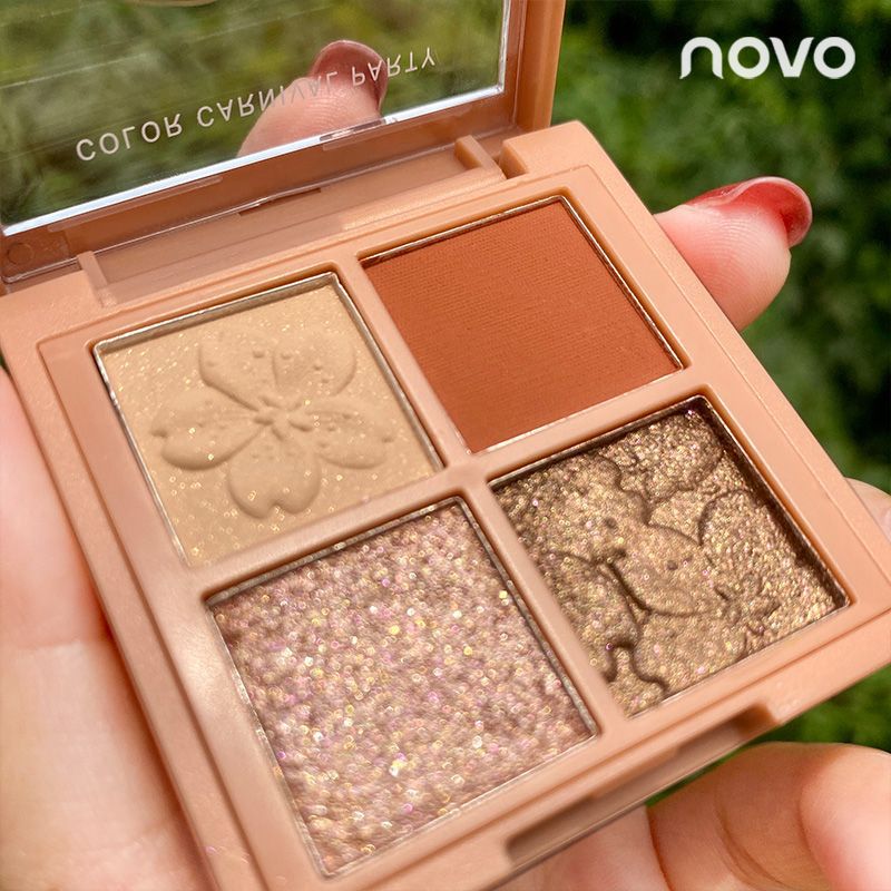 novo樱之物语四色眼影 高级感新手初学者大地色系日常淡妆眼影盘