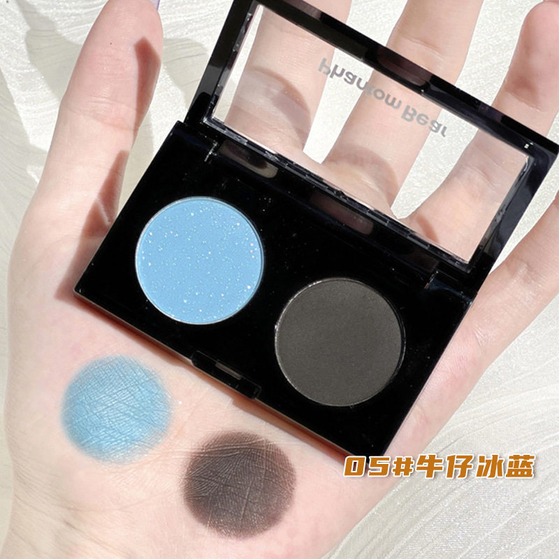 幻影小熊双色眼影日常淡妆黑粉芭比眼影水泥眼影盘高级感纯欲风女