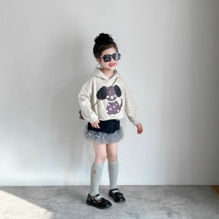2026春款女童休闲卡通连帽小狗套头卫衣+tutu摆半身纱裙分开拍