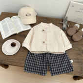 早春婴儿衣服纯棉马甲2026春春季 外出服 韩系宝宝叠穿背心帅气春装