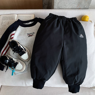 木野儿童冬季羽绒裤90白鸭绒保暖裤男童韩版加厚裤子湖州织里童装