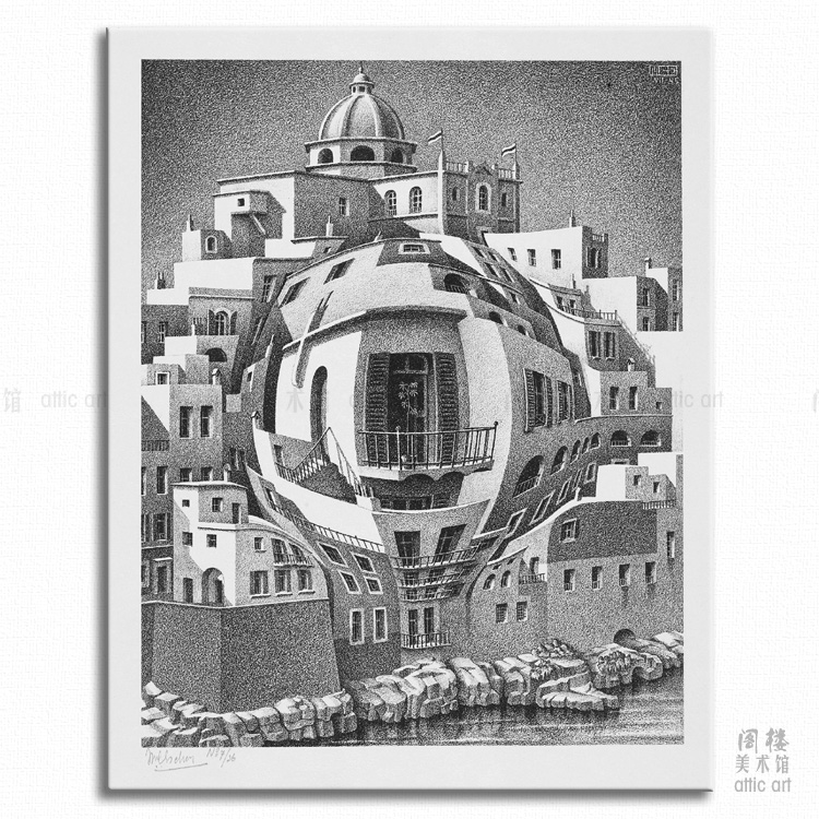阳台埃舍尔无框书房酒吧装饰画