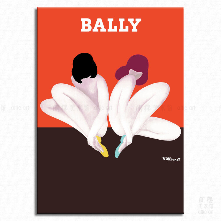 bally 巴利73海报 bernard villemot 装饰画时装店咖啡馆酒吧时尚