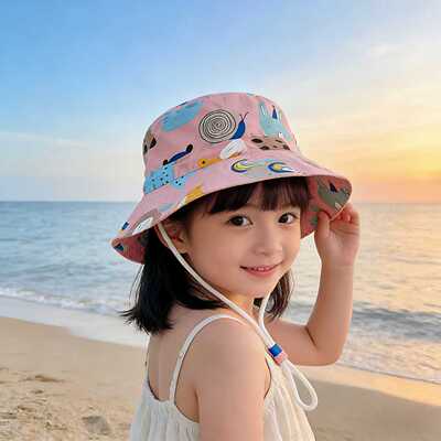 春夏男女童防晒大檐卡通渔夫帽