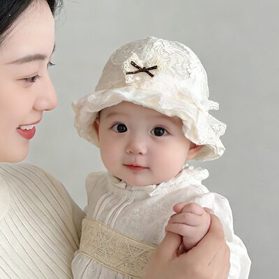 春秋薄款女婴蕾丝防晒公主帽