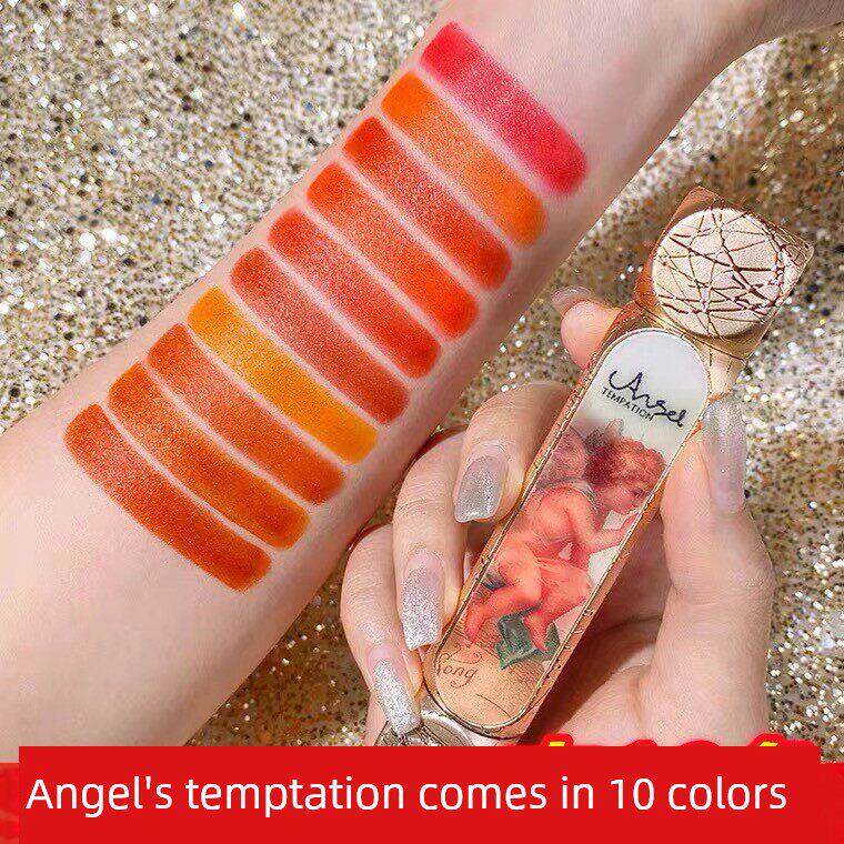 正品天使诱惑十色唇膏保湿持久防水不粘杯不褪色唇膏旗舰店