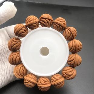 秦岭纯野生龙纹桃核手串小尺寸金豆高端桃核文玩男女款 手链原色