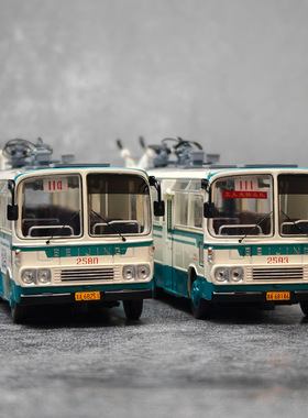 北京公交模型 1:64 114路/111路BD562型无轨电车合金巴士客车