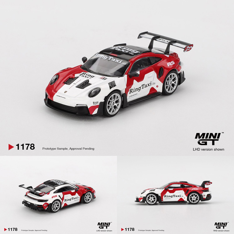 MINIGT 1:64 #1178 保时捷 911(992) GT3 RS 出租taxi 汽车模型