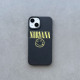 Cobain笑脸smiley face手机壳TPU黑色皮纹磨砂软壳rock roll苹果iPhone16 Nirvana涅槃摇滚乐队Kurt pro max