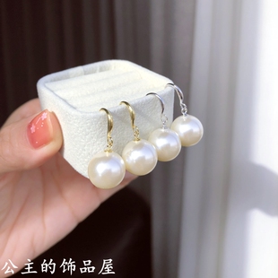 古丽 邂逅优雅温柔氛围感珍珠珠子 925纯银 耳钩耳环耳钉