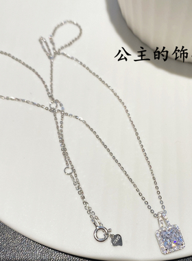 气质小众镶锆石925纯银项链古丽