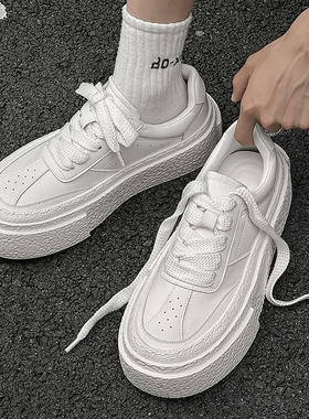 男鞋2026新款夏季白色网面板鞋潮牌高级感休闲鞋子增高厚底小白鞋