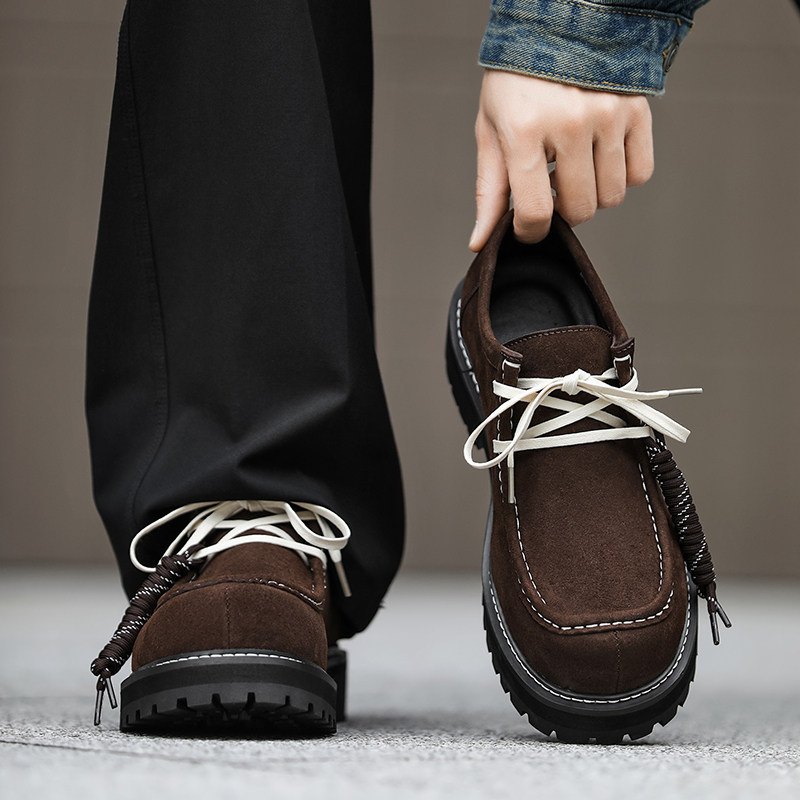 通勤痞帅鞋子高级感厚底德比鞋