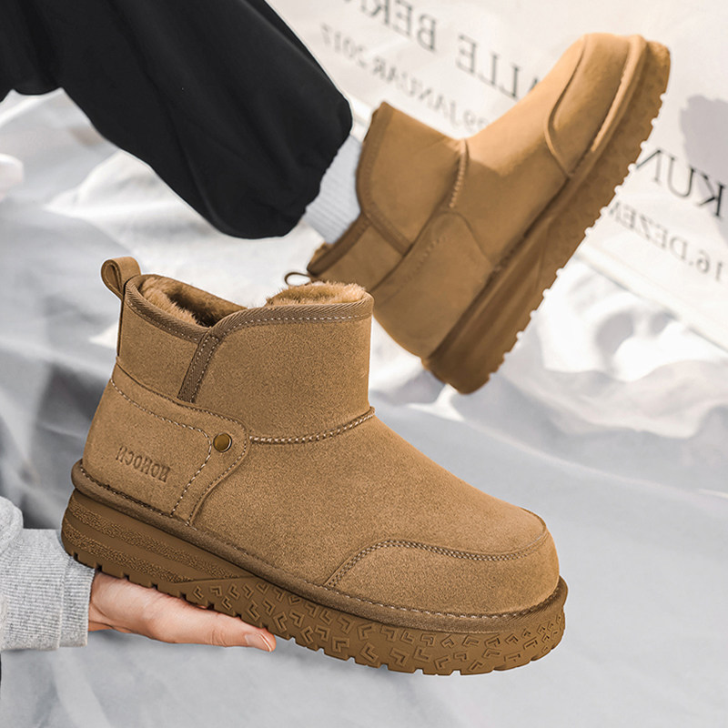 雪地靴男款冬季加绒加厚男鞋翻毛防寒保暖棉靴外穿厚底一脚蹬棉鞋,流行男鞋,时尚雪地靴,淘宝优惠券,粉丝福利购,淘宝优惠卷